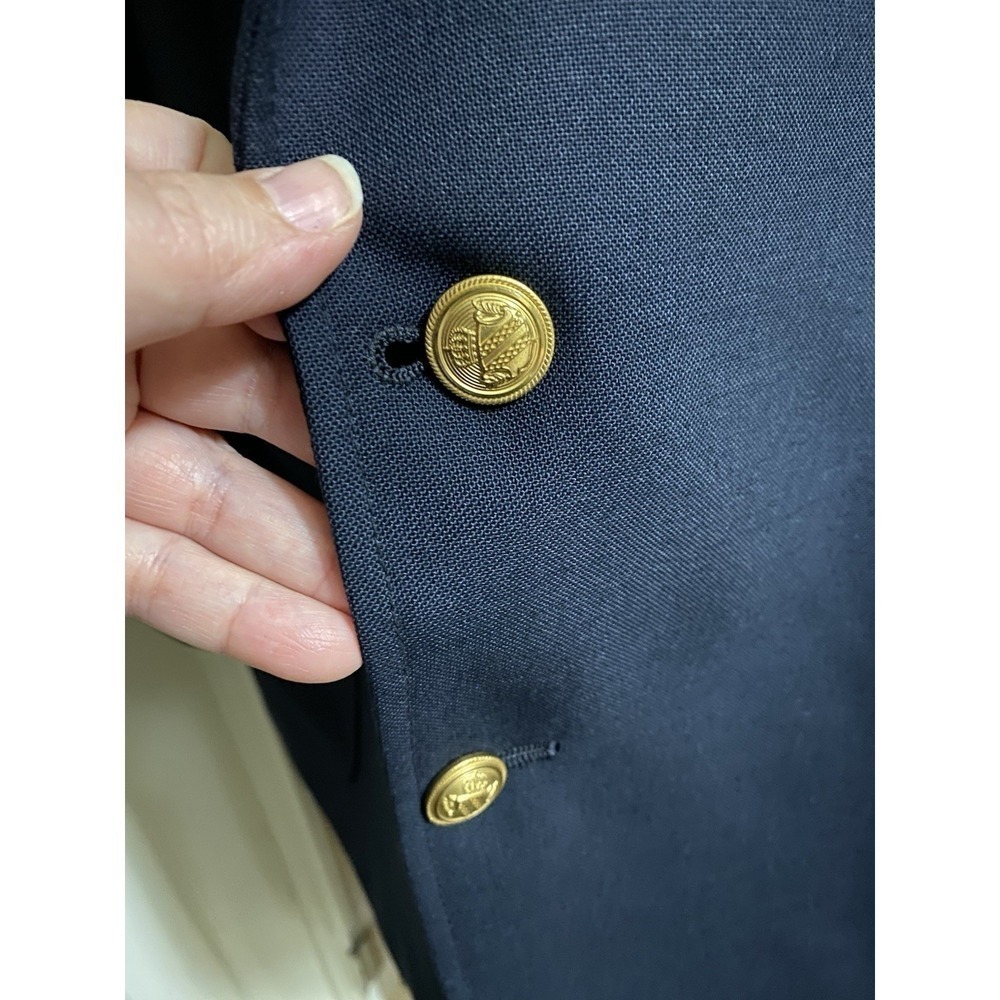 Botany 500 Wool Sports Coat Blazer Jacket Navy Gold Buttons Made In USA - Picture 8 of 13